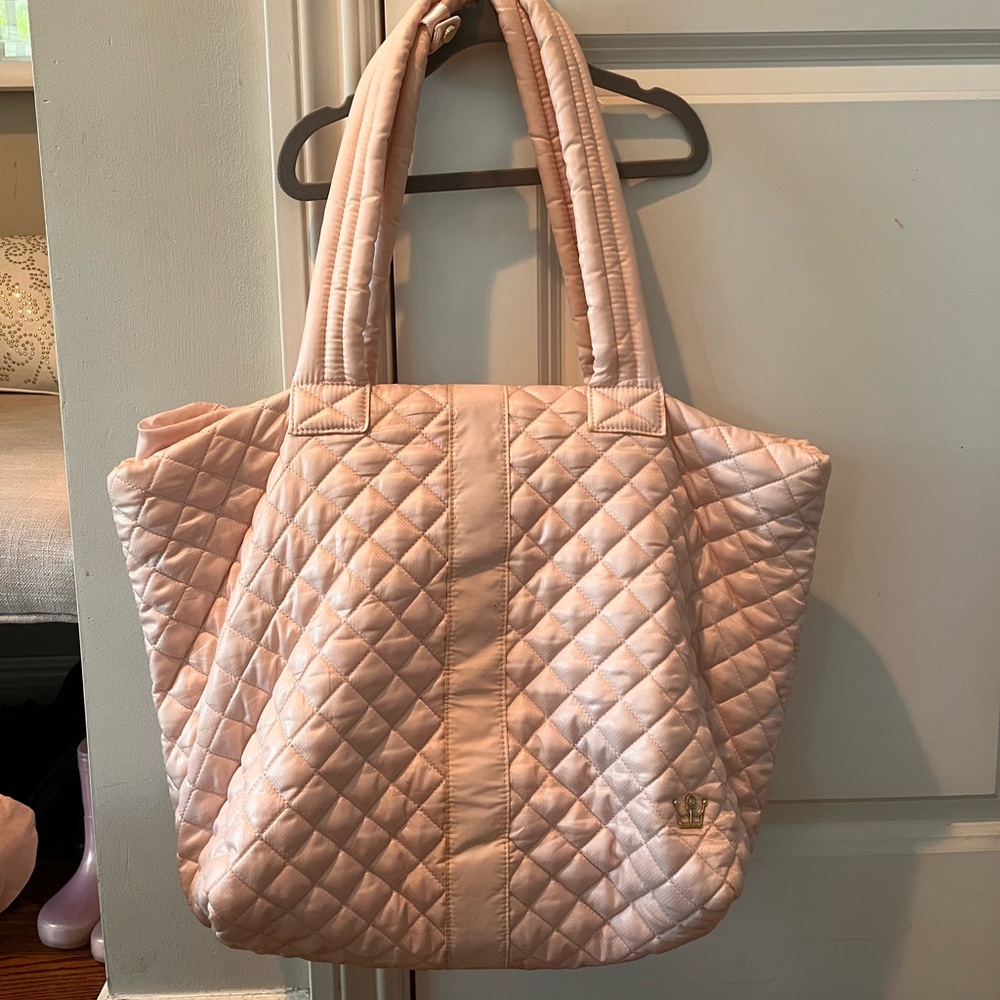 Oliver Thomas pink tote / diaper bag with tote savy insert